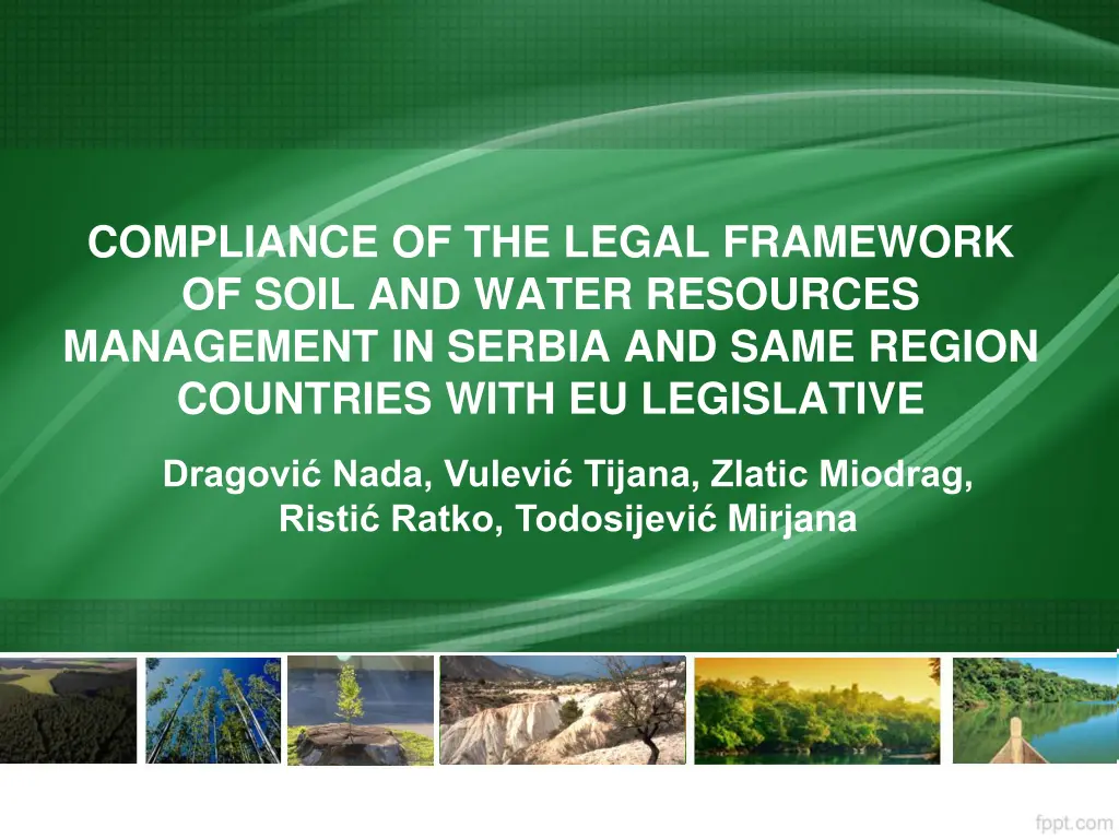 compliance of the legal framework of soil