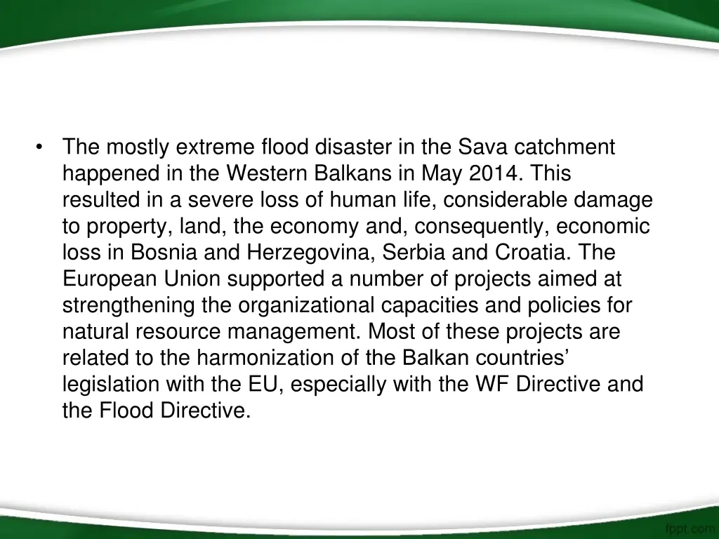 the mostly extreme flood disaster in the sava