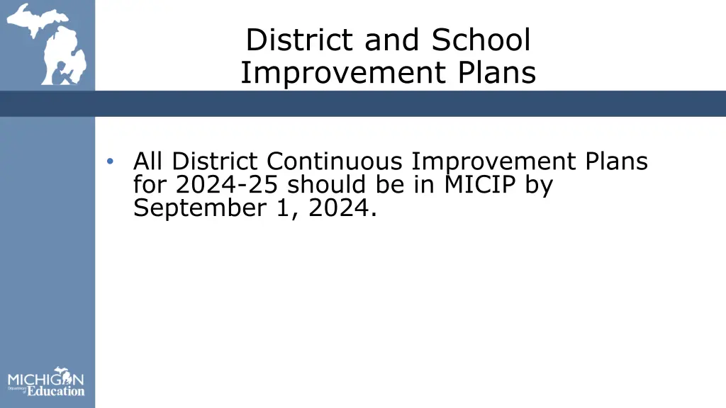 district and school improvement plans