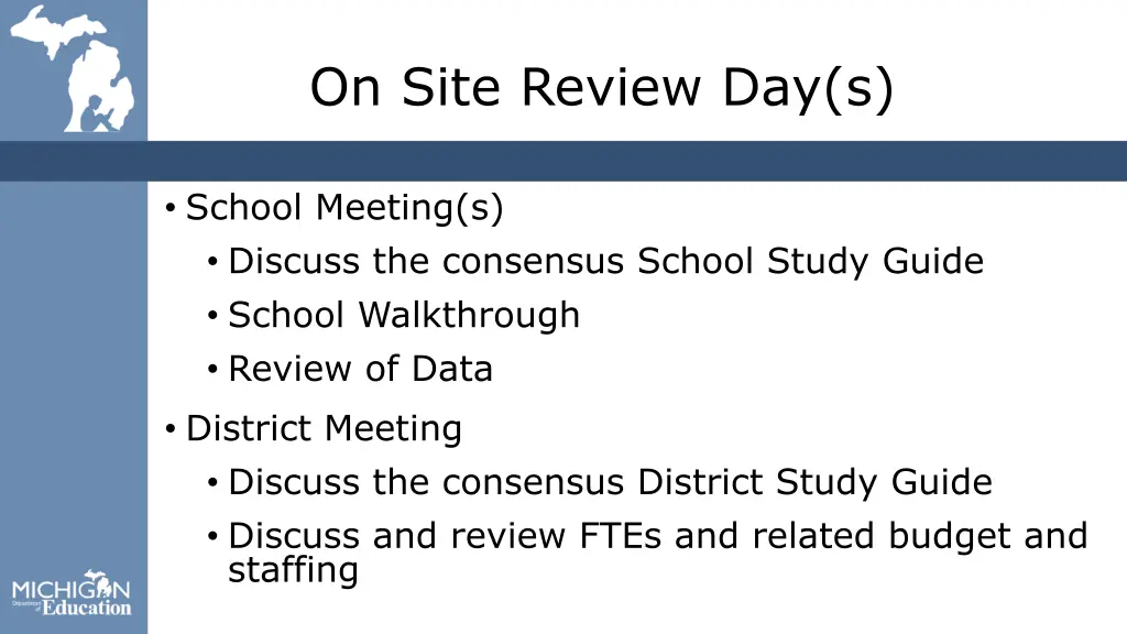 on site review day s