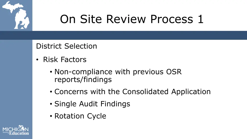 on site review process 1