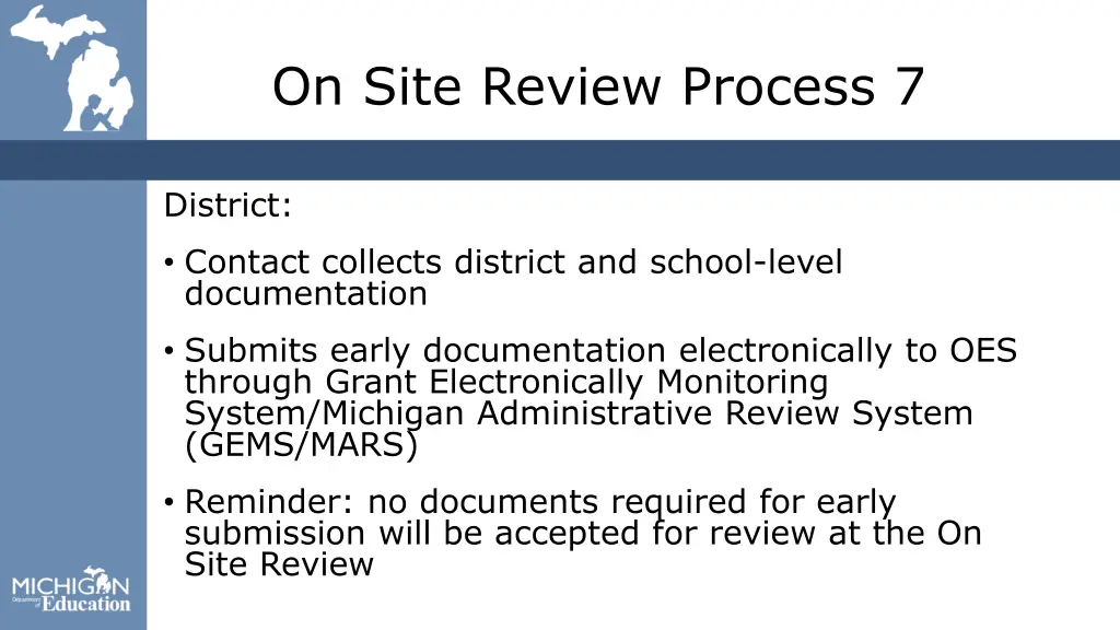 on site review process 7