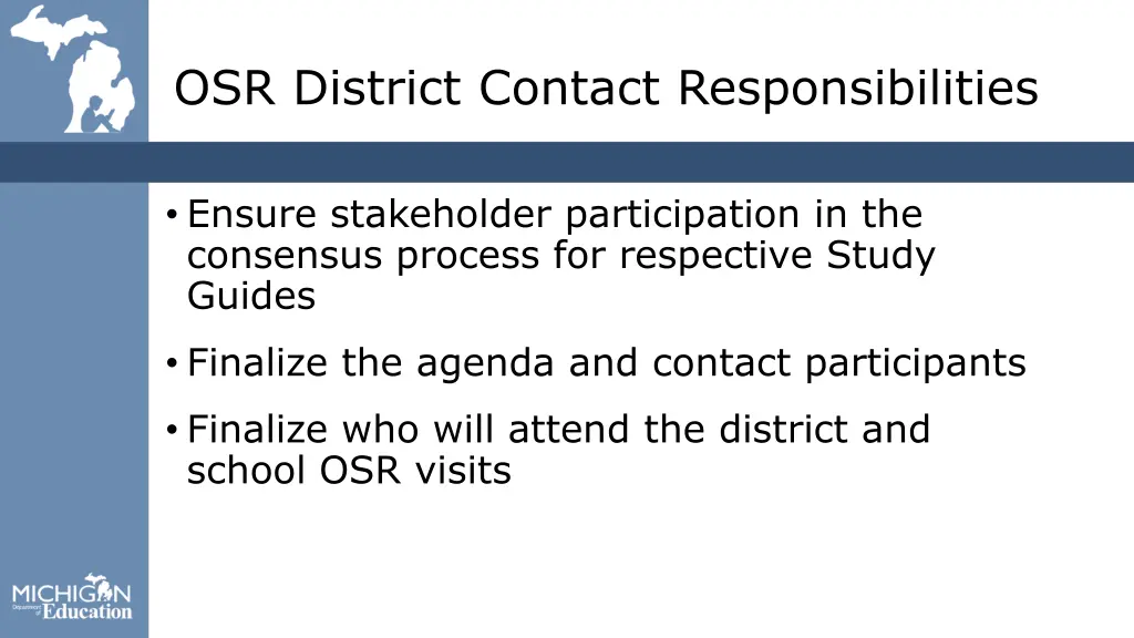 osr district contact responsibilities