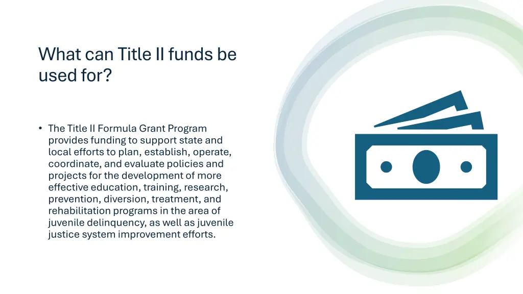 what can title ii funds be used for
