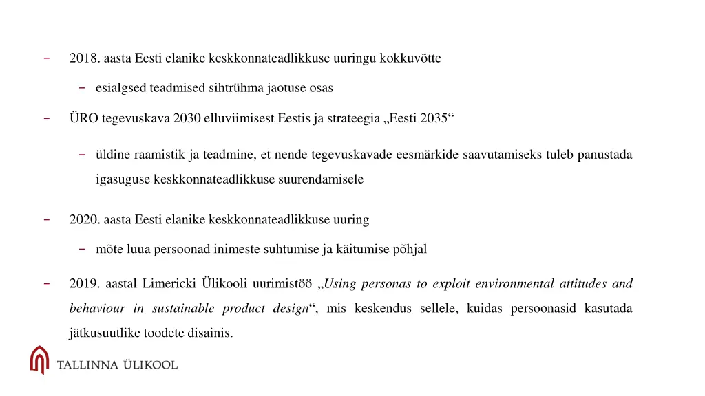 2018 aasta eesti elanike keskkonnateadlikkuse