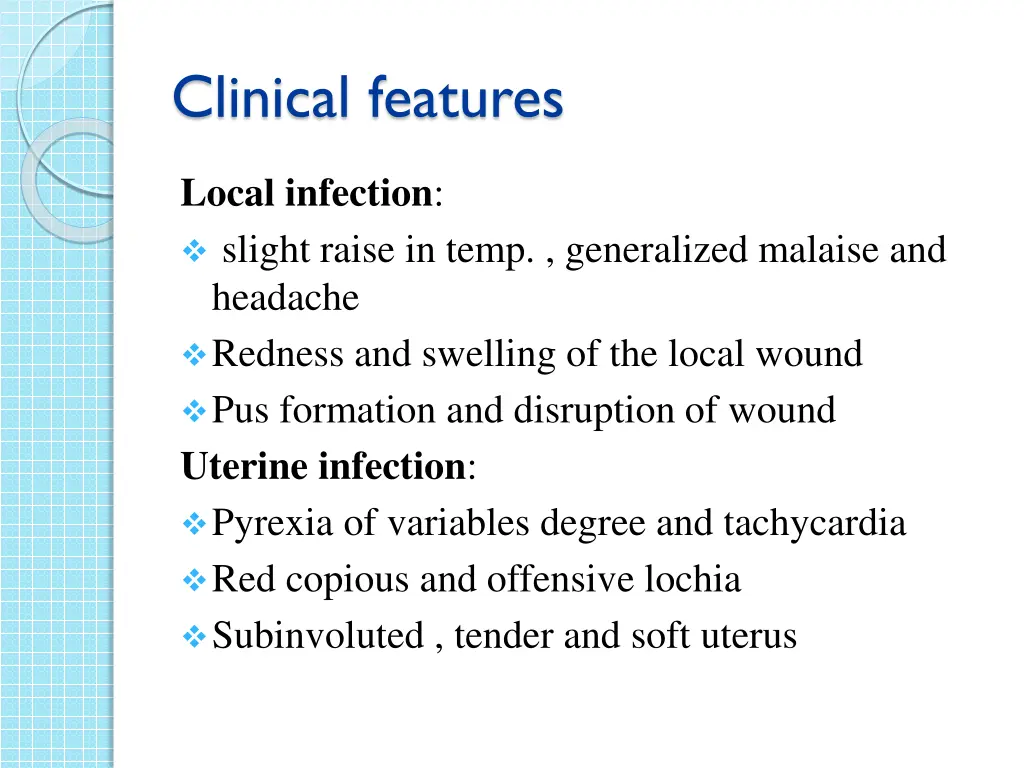 clinical features