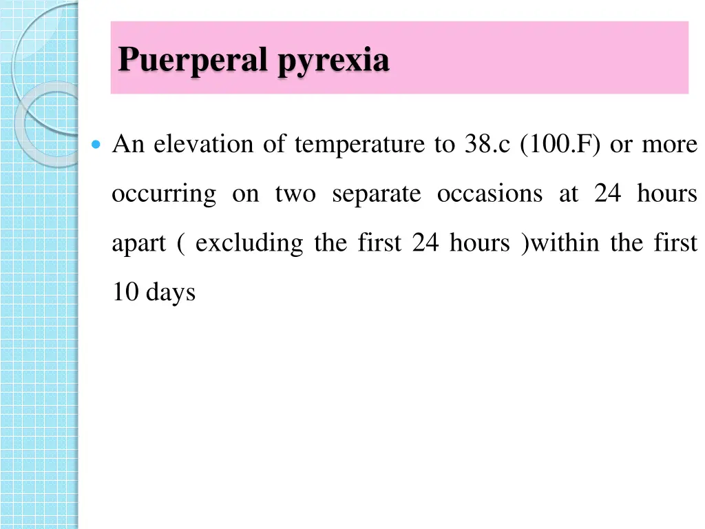 puerperal pyrexia