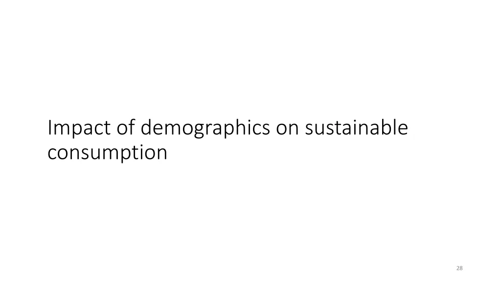 impact of demographics on sustainable consumption