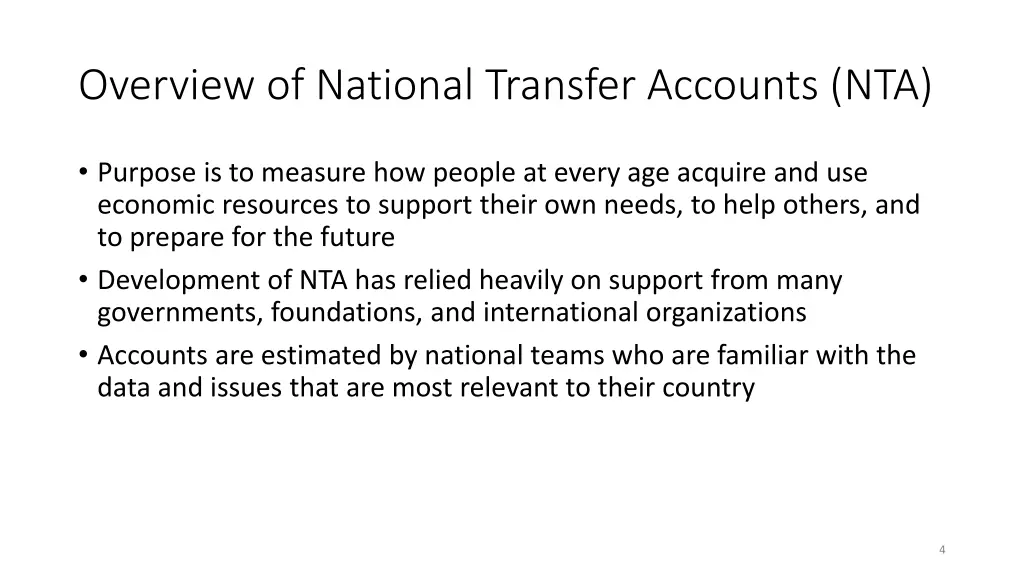 overview of national transfer accounts nta
