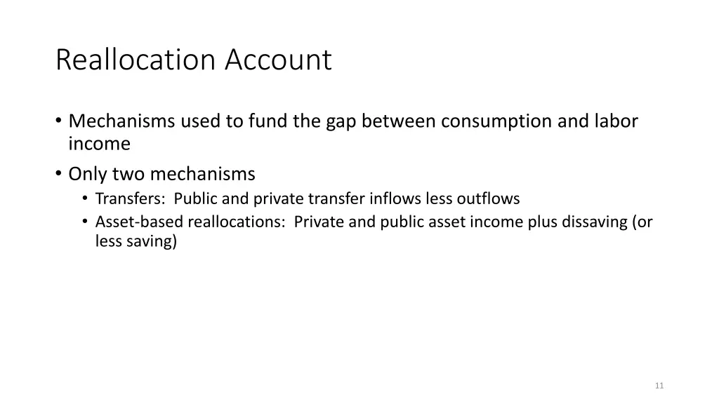 reallocation account
