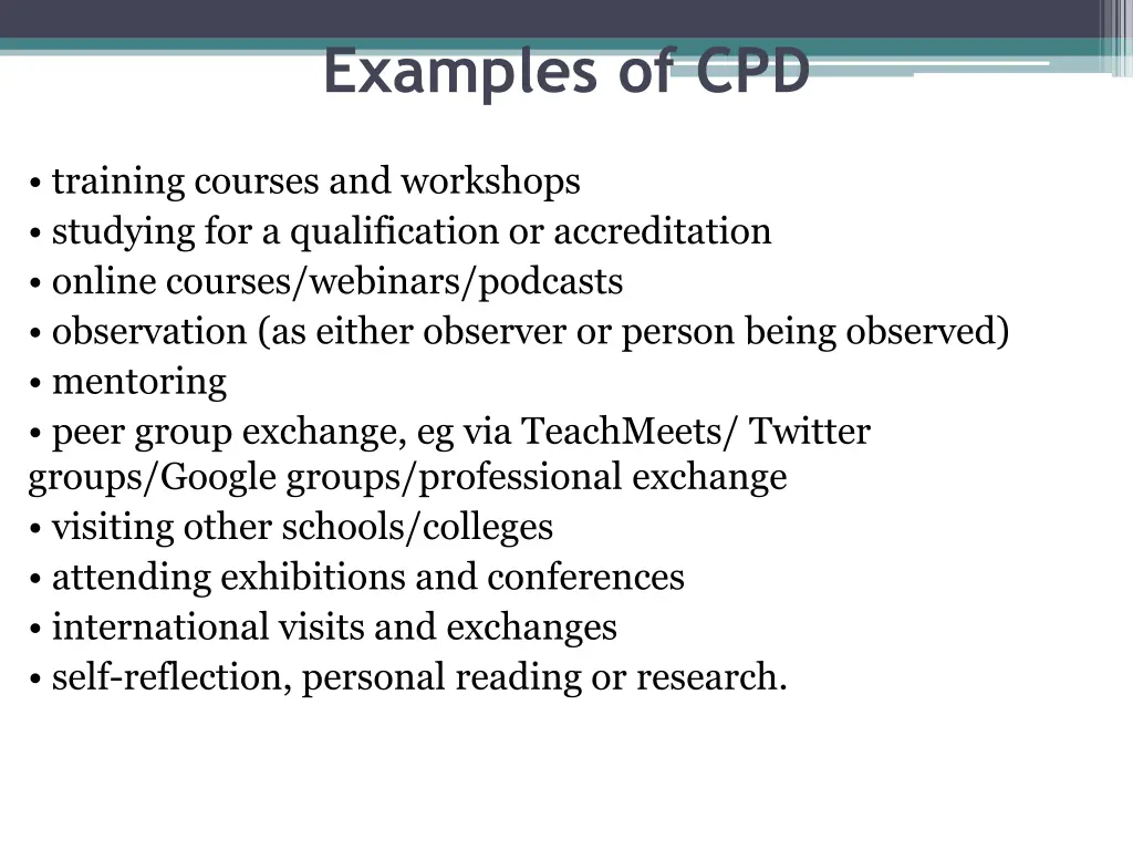 examples of cpd
