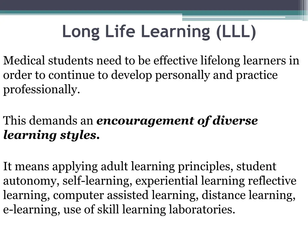 long life learning lll