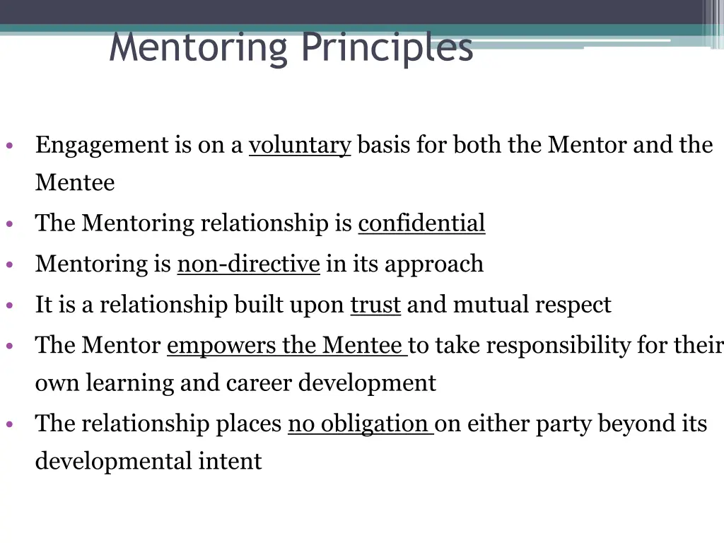 mentoring principles