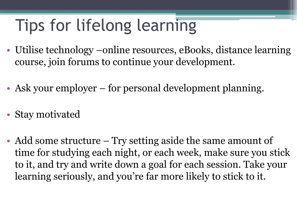 tips for lifelong learning
