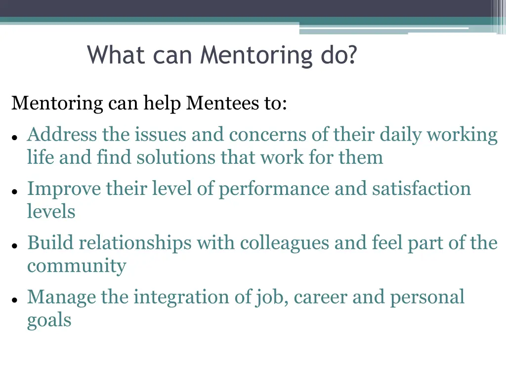what can mentoring do