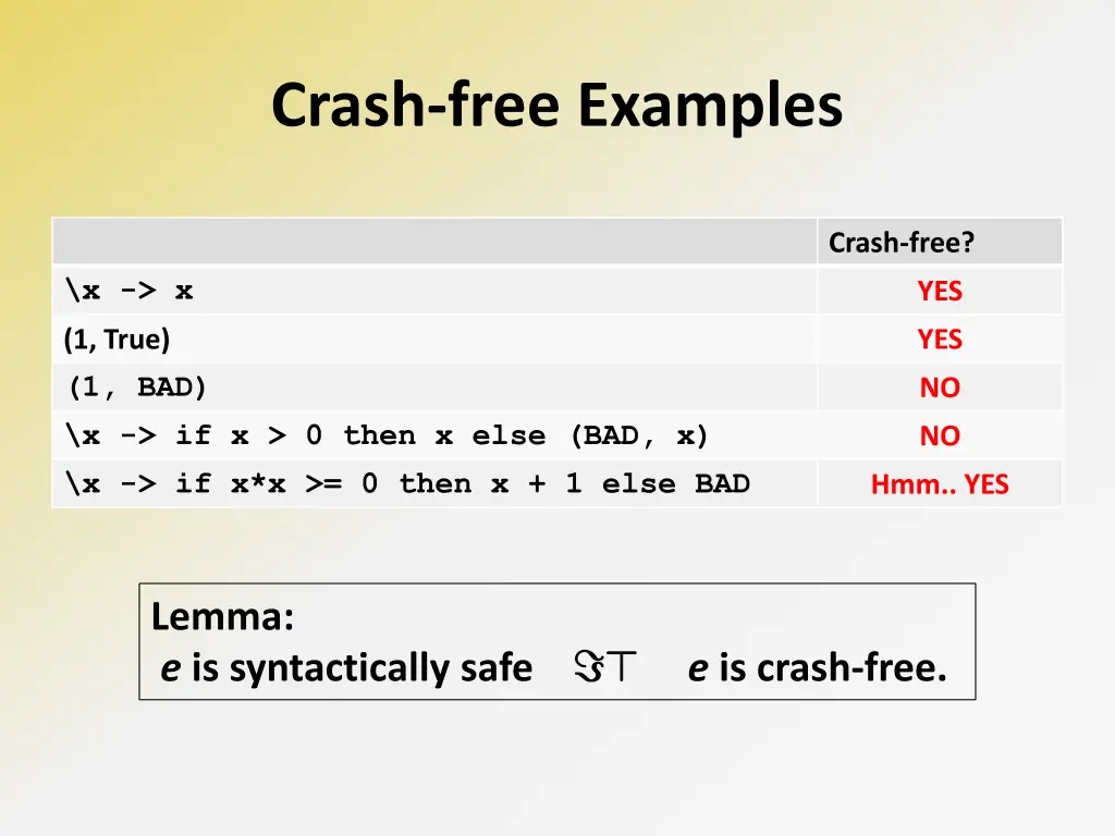 crash free examples
