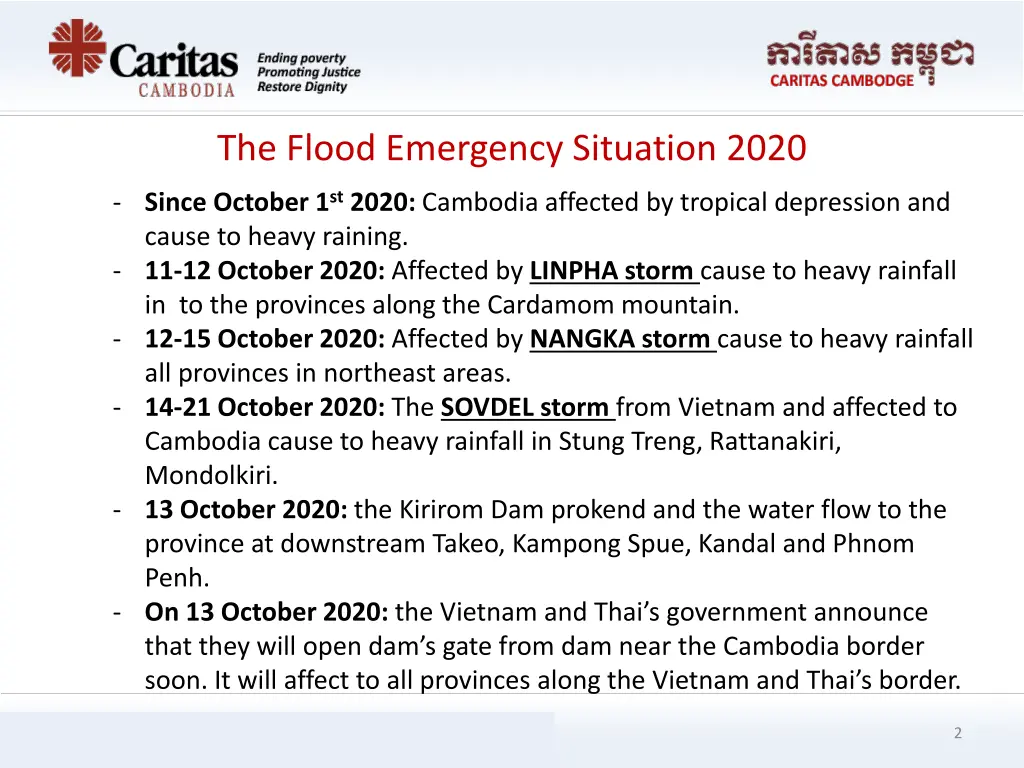 the flood emergency situation 2020