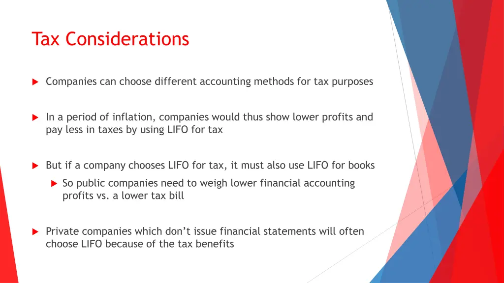 tax considerations
