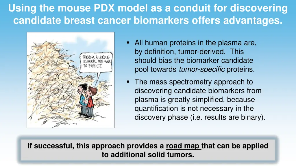 using the mouse pdx model as a conduit