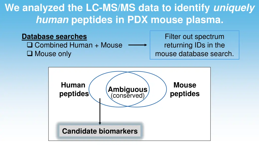 we analyzed the lc ms ms data to identify
