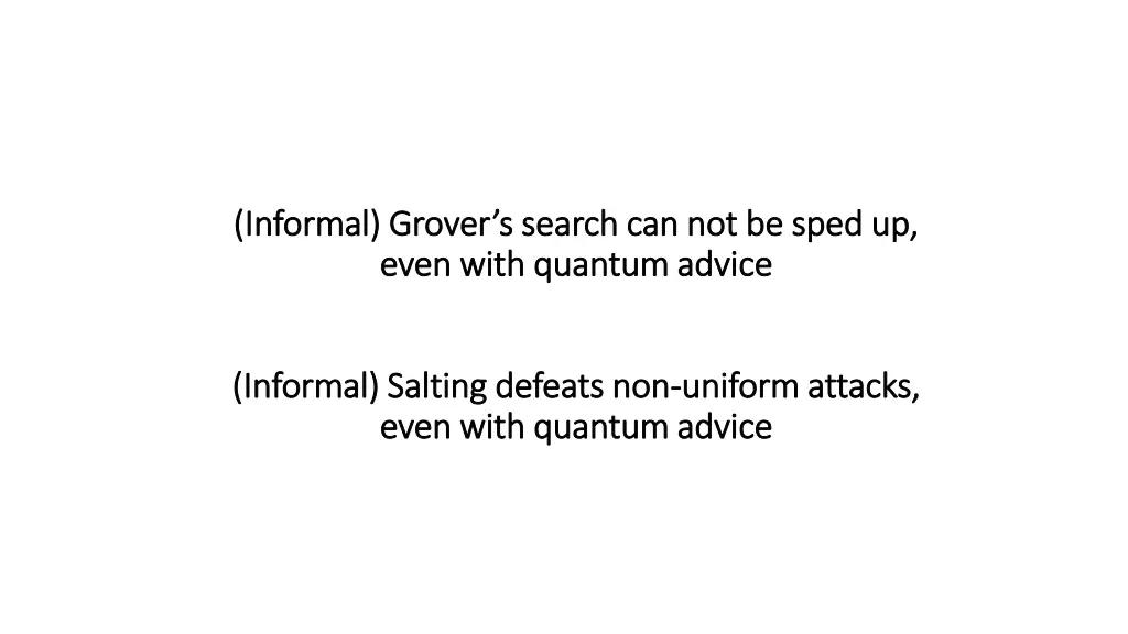 informal grover s search can not be sped