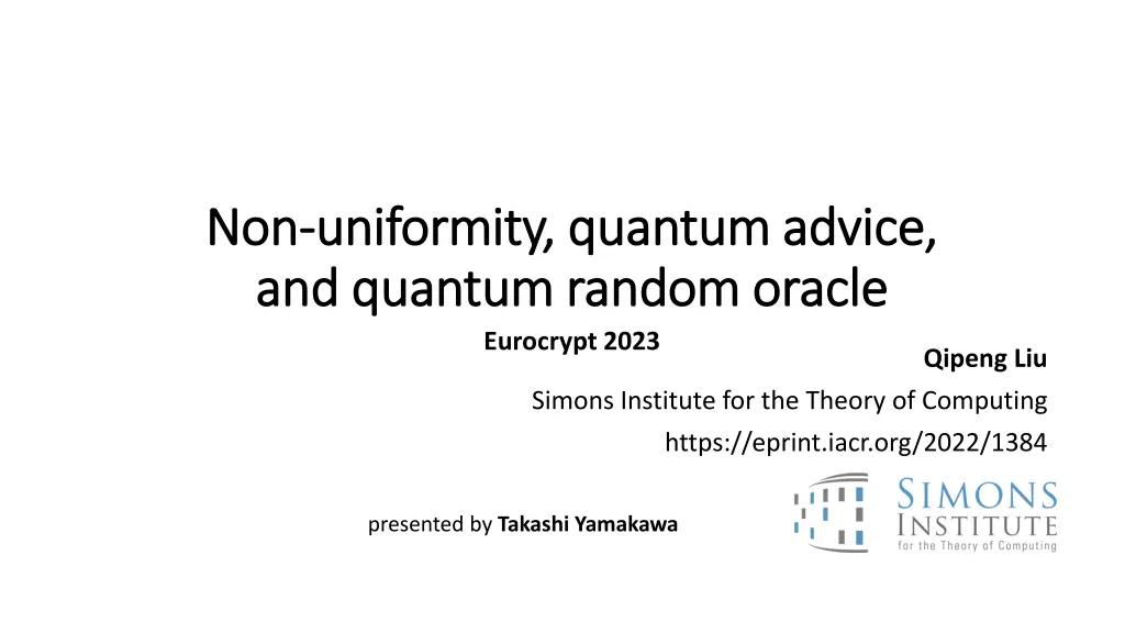 non non uniformity quantum advice uniformity