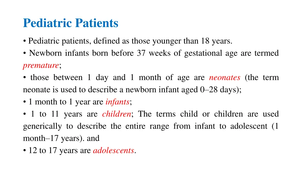 pediatric patients