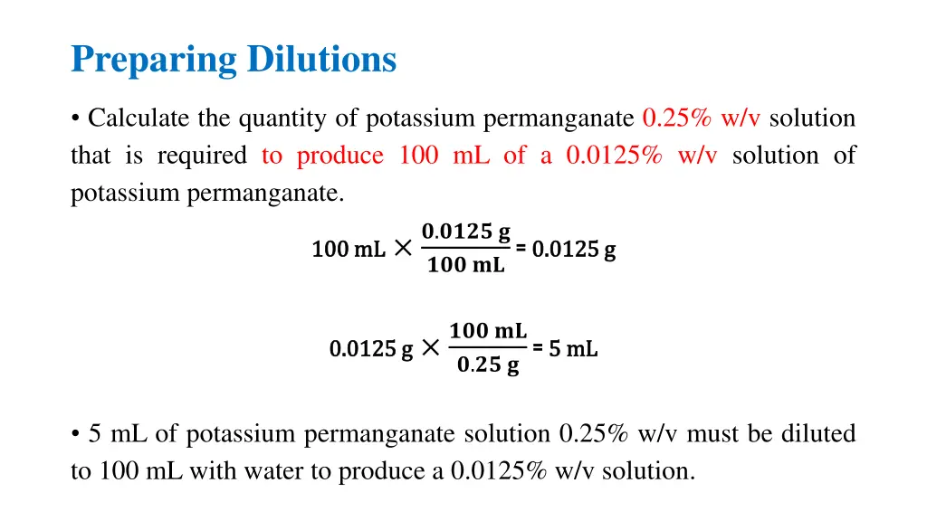 preparing dilutions 2