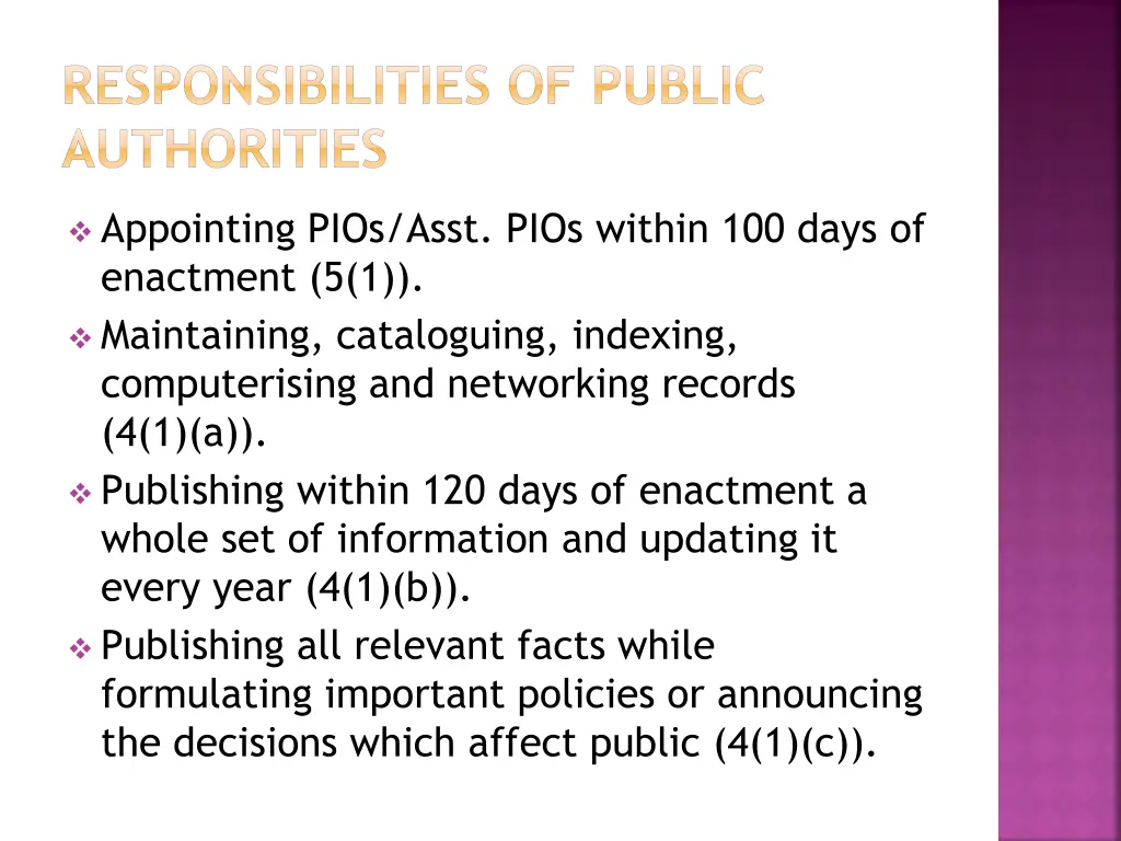 responsibilities of public authorities