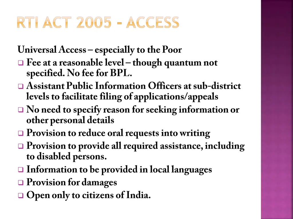 rti act 2005 access
