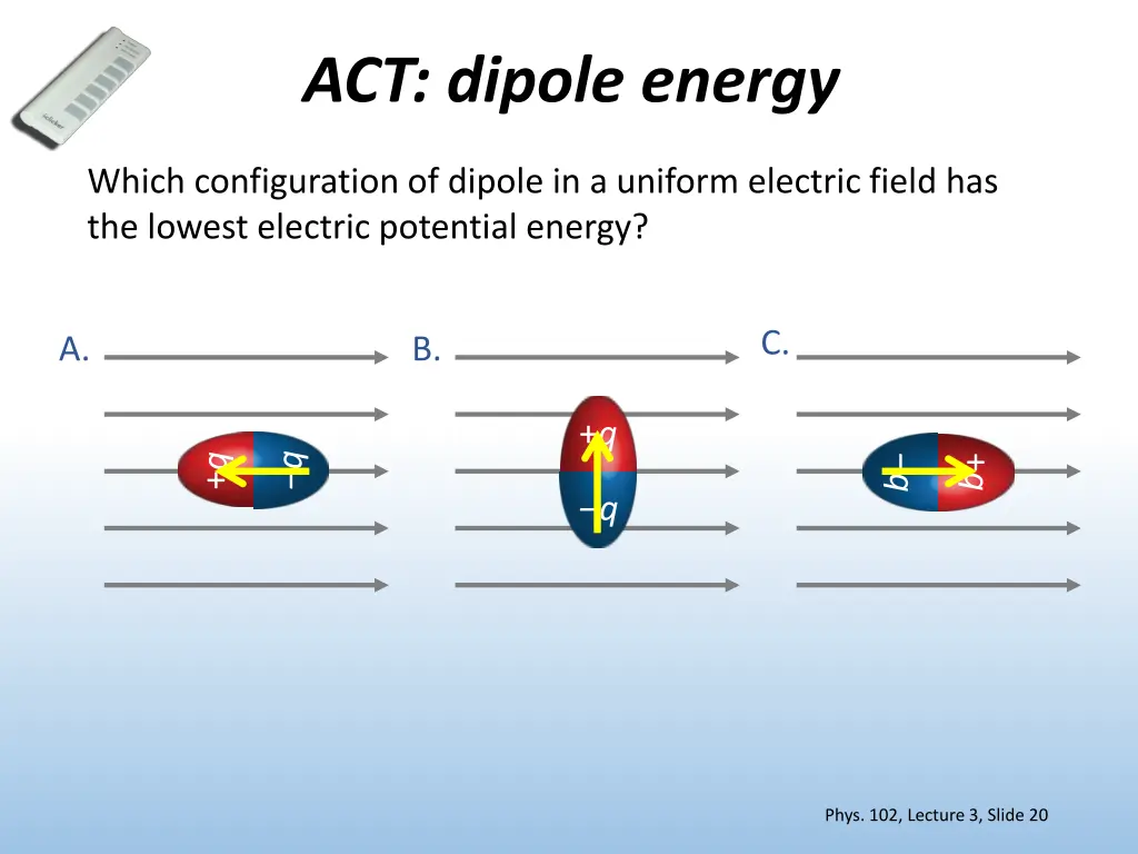 act dipole energy