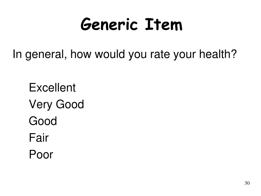 generic item