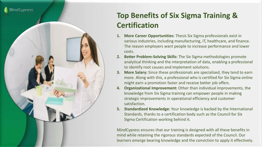 top benefits of six sigma training certification