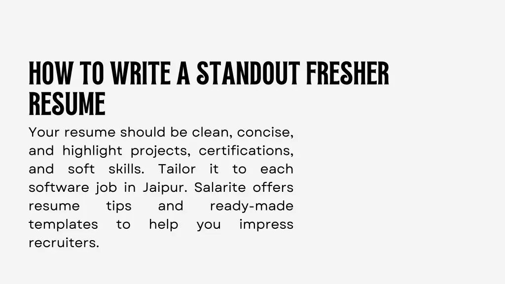 how to write a standout fresher resume your