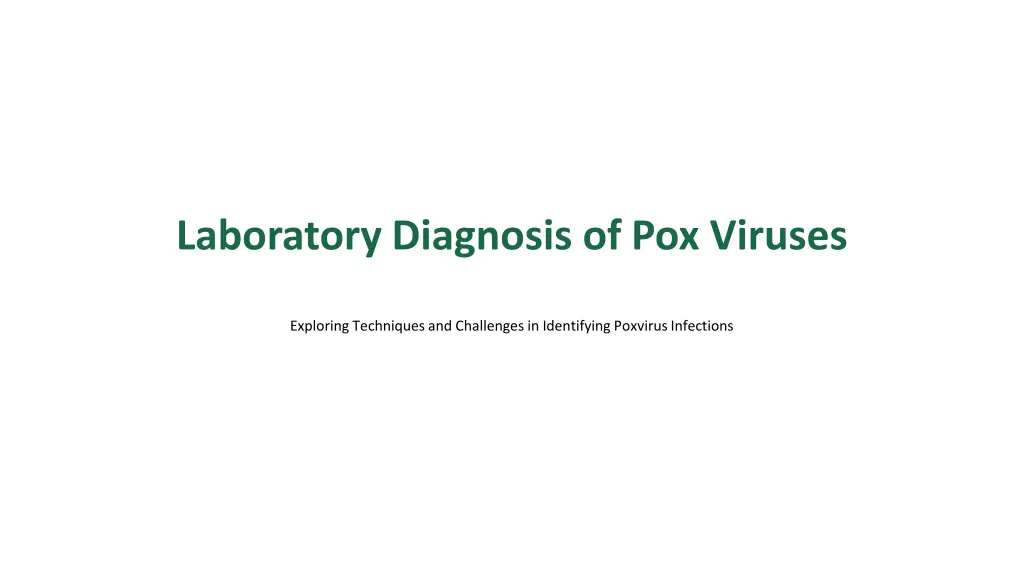 laboratory diagnosis of pox viruses