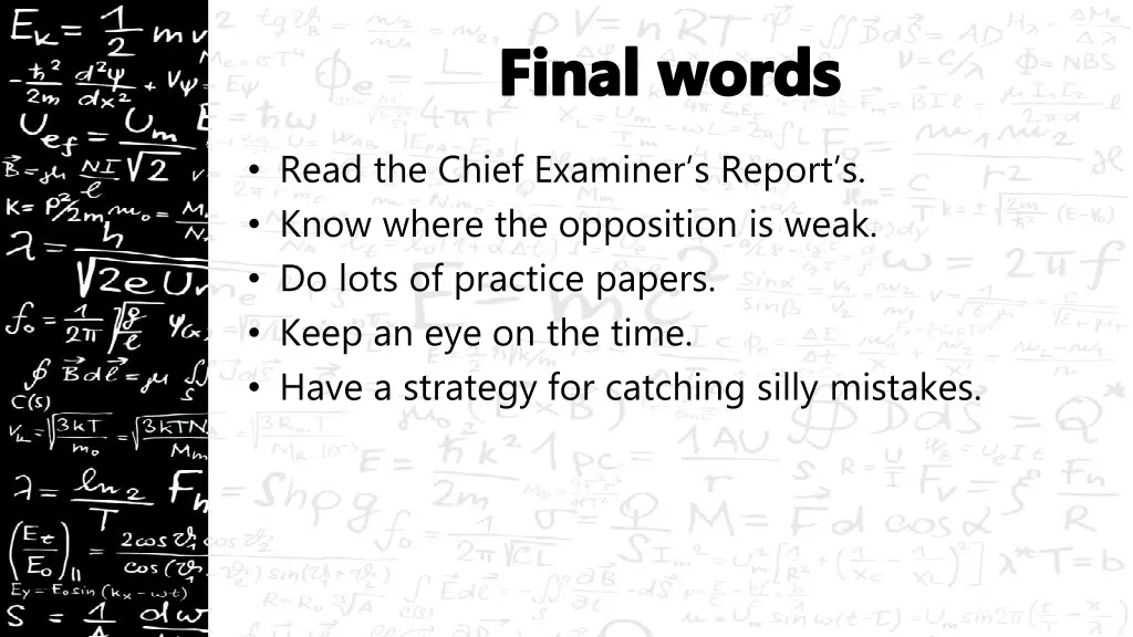 final words