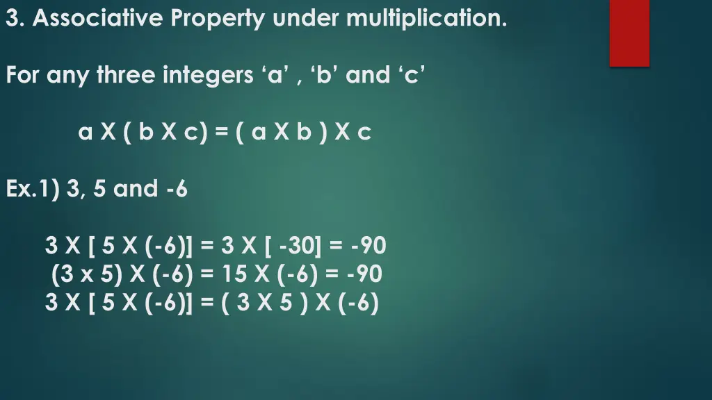 3 associative property under multiplication
