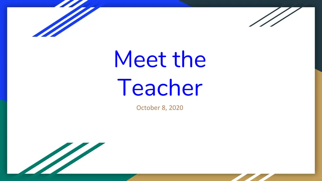 meet the teacher october 8 2020