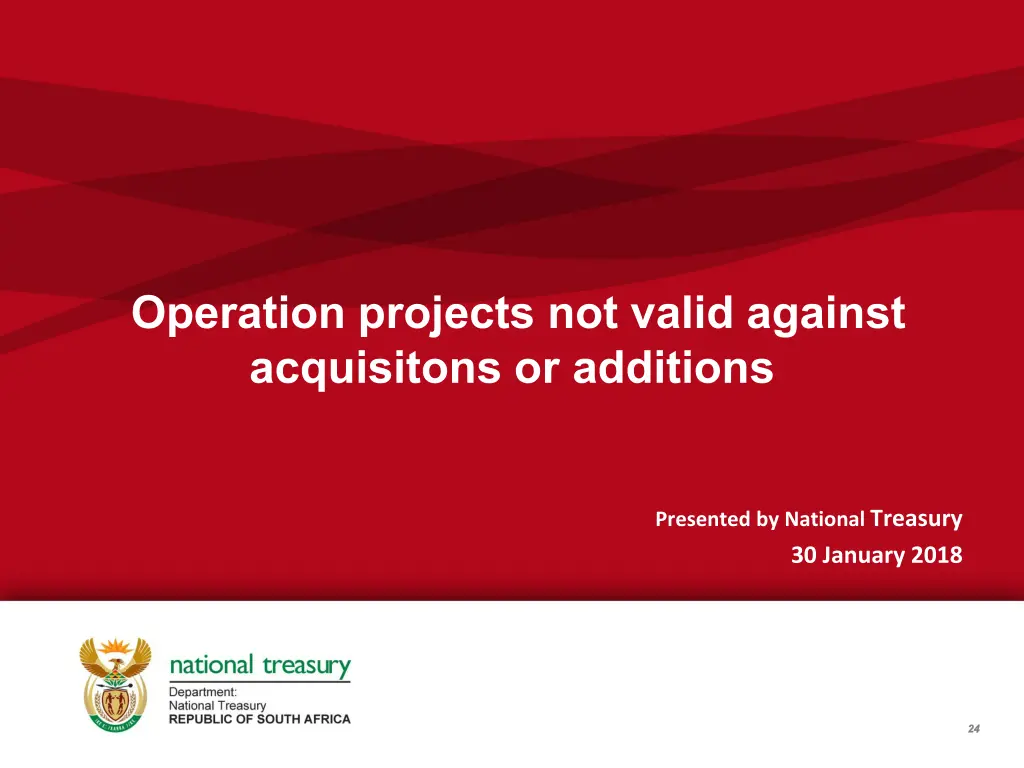 operation projects not valid against acquisitons