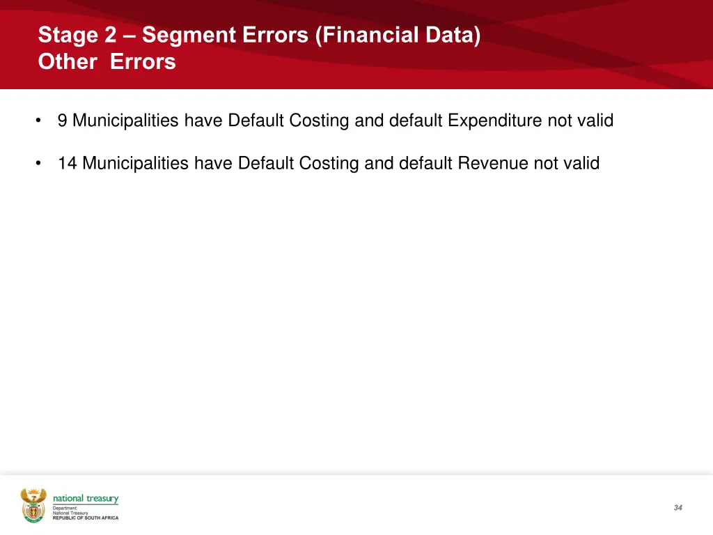 stage 2 segment errors financial data other errors
