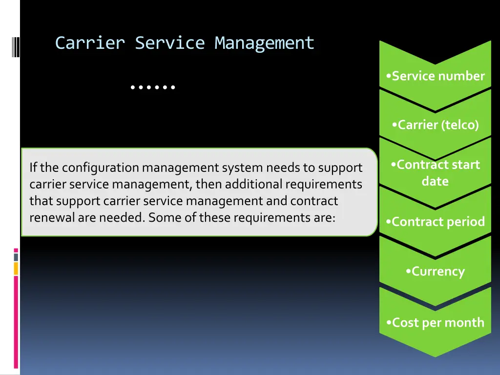 carrier service management