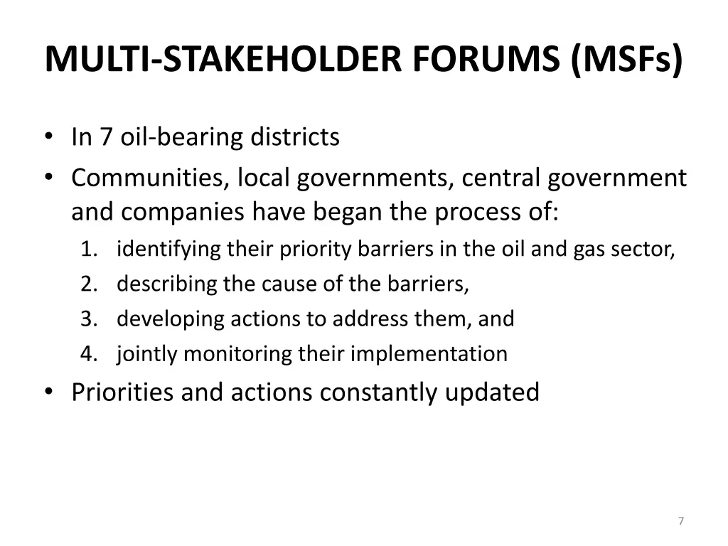 multi stakeholder forums msfs