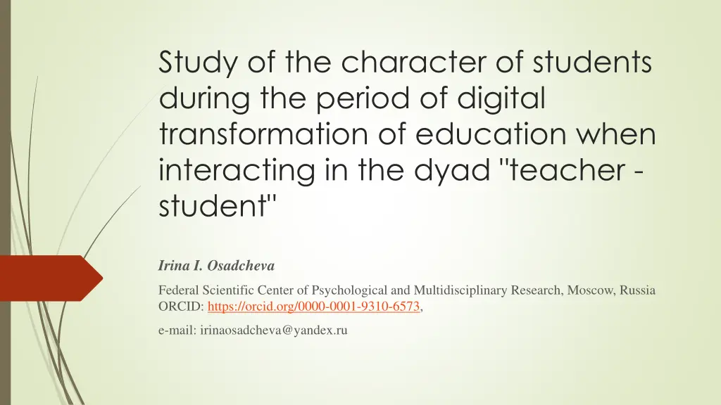 study of the character of students during
