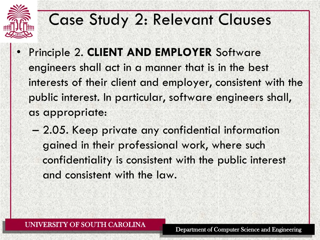 case study 2 relevant clauses 1