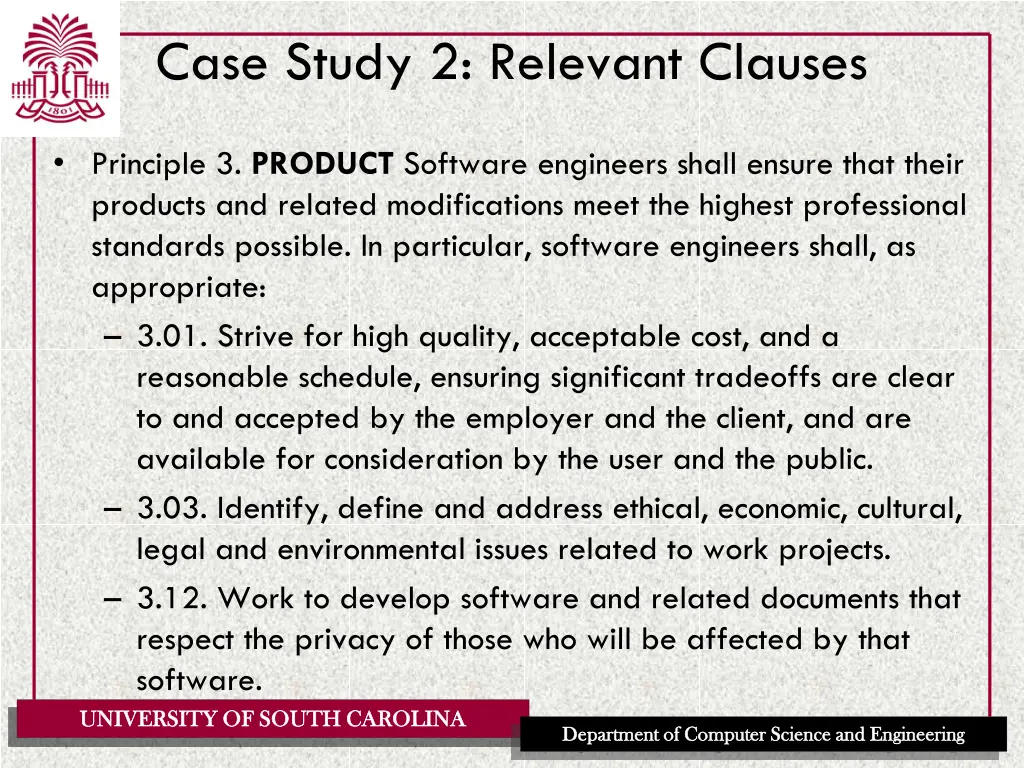 case study 2 relevant clauses 2