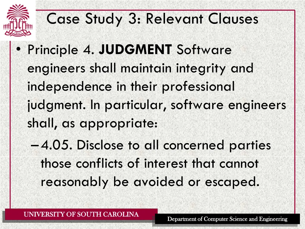case study 3 relevant clauses
