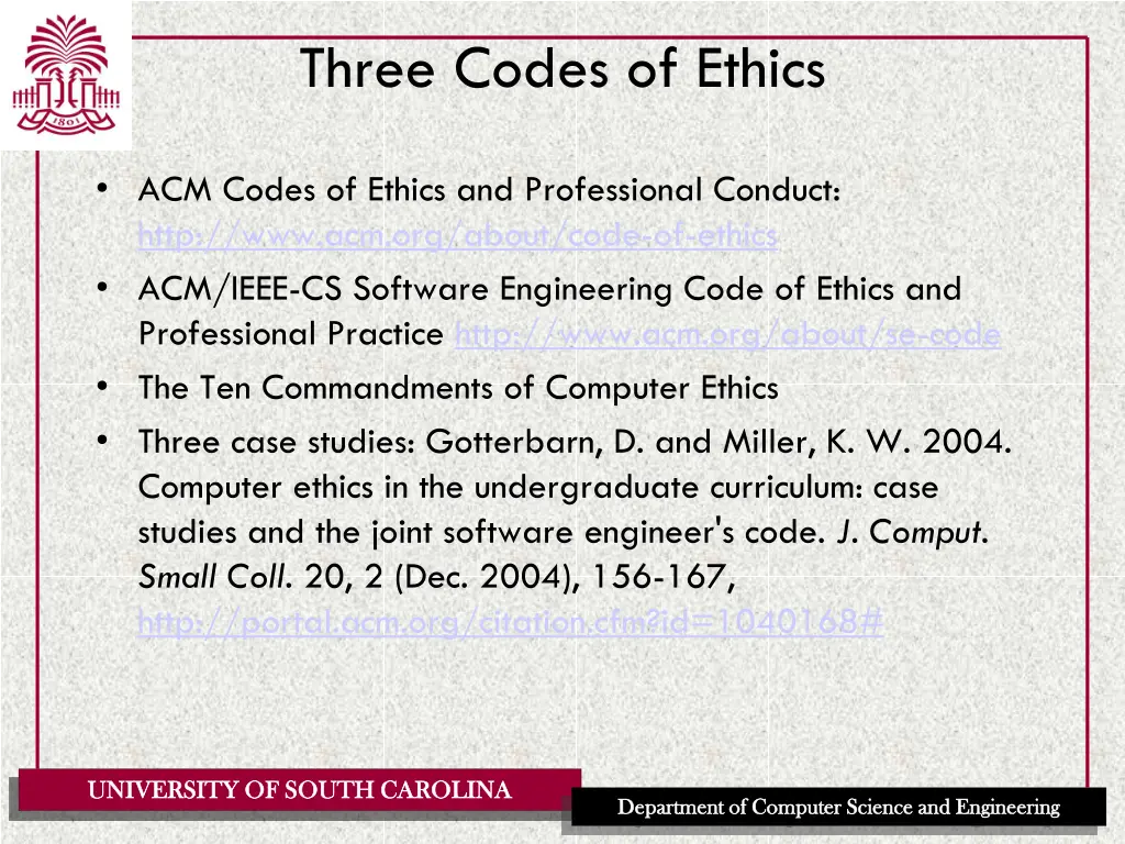 three codes of ethics