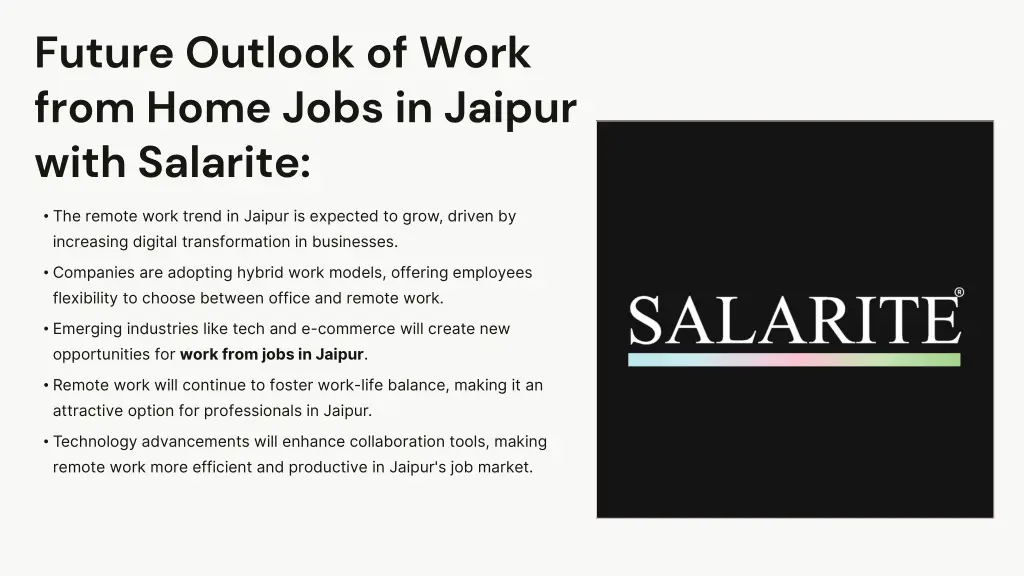 future outlook of work from home jobs in jaipur
