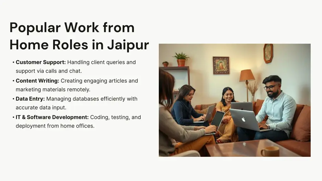 popular work from home roles in jaipur