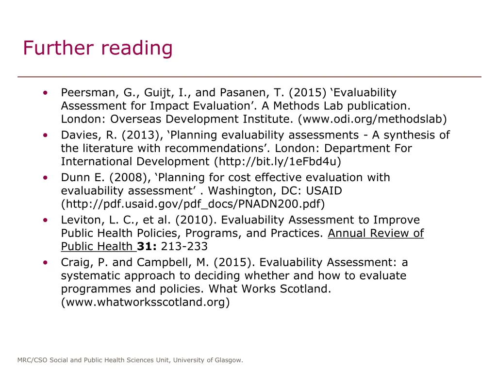 further reading